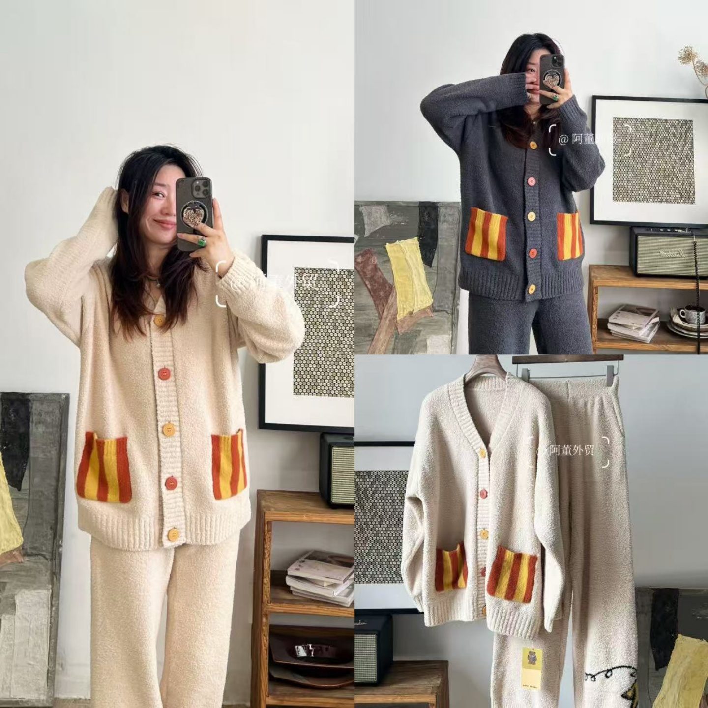 简约柔软亲肤舒适情侣款居家套装