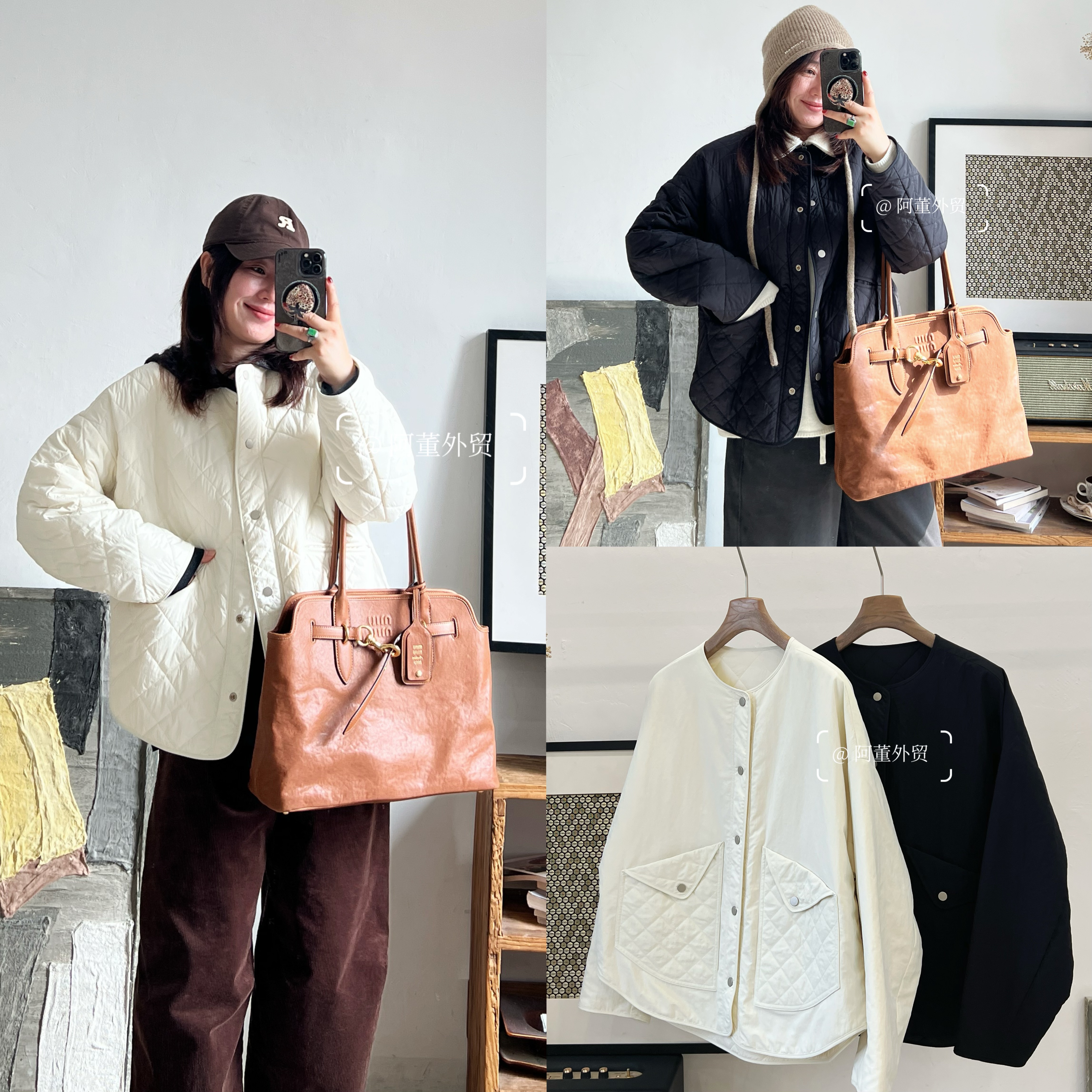 秋冬轻奢双面穿夹棉羊毛外套