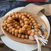 「阿董外贸」原皮原色无泡药精工核雕16 绣球卷卷酥山竹蘑菇手串