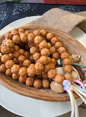 「阿董外贸」原皮原色无泡药精工核雕16+绣球卷卷酥山竹蘑菇手串