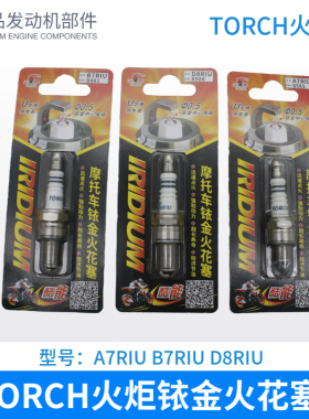 火炬摩托车火花塞铱金A7TC B7TC DBTC A7RIU B7RIU D8RIU 125/150