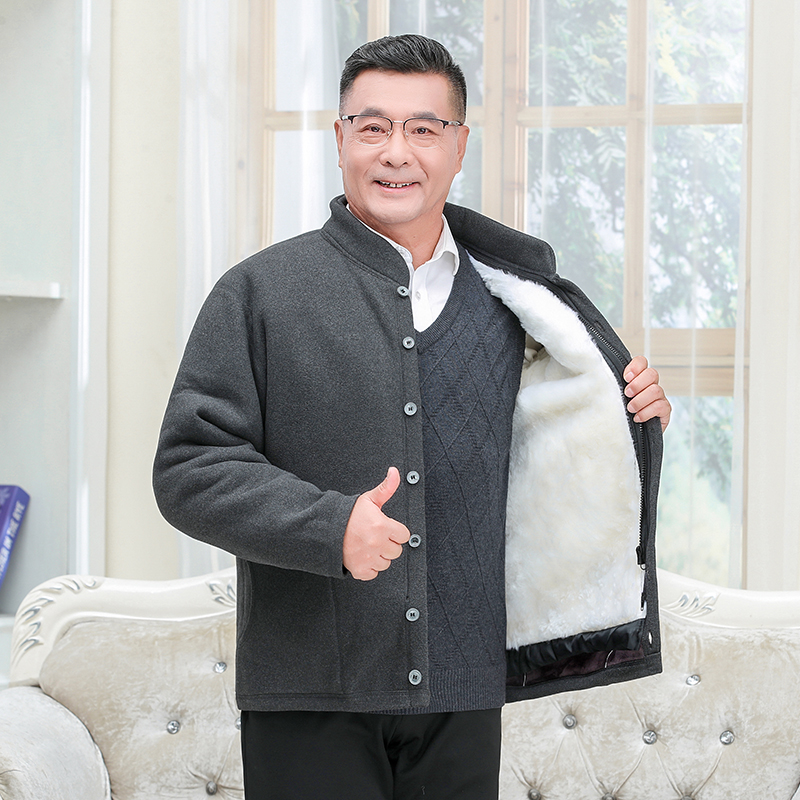 加厚冬季可脱卸内胆全身袖羊毛