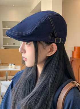 新款纯色简约牛仔前进帽女气质潮
