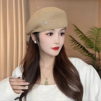 夏逛街女气质百搭定型贝雷帽时尚