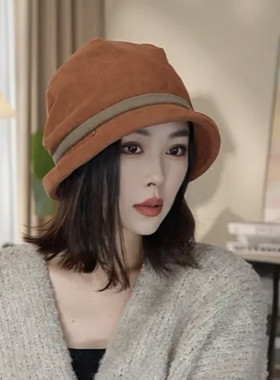 逛街渔夫帽韩版休闲显脸小卷边秋