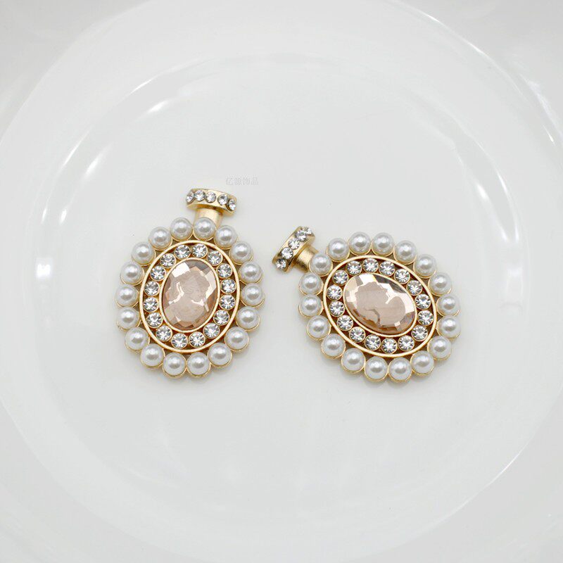 珍珠水钻小香风合金香水瓶diy配饰手机壳材料配件饰品大香风系列