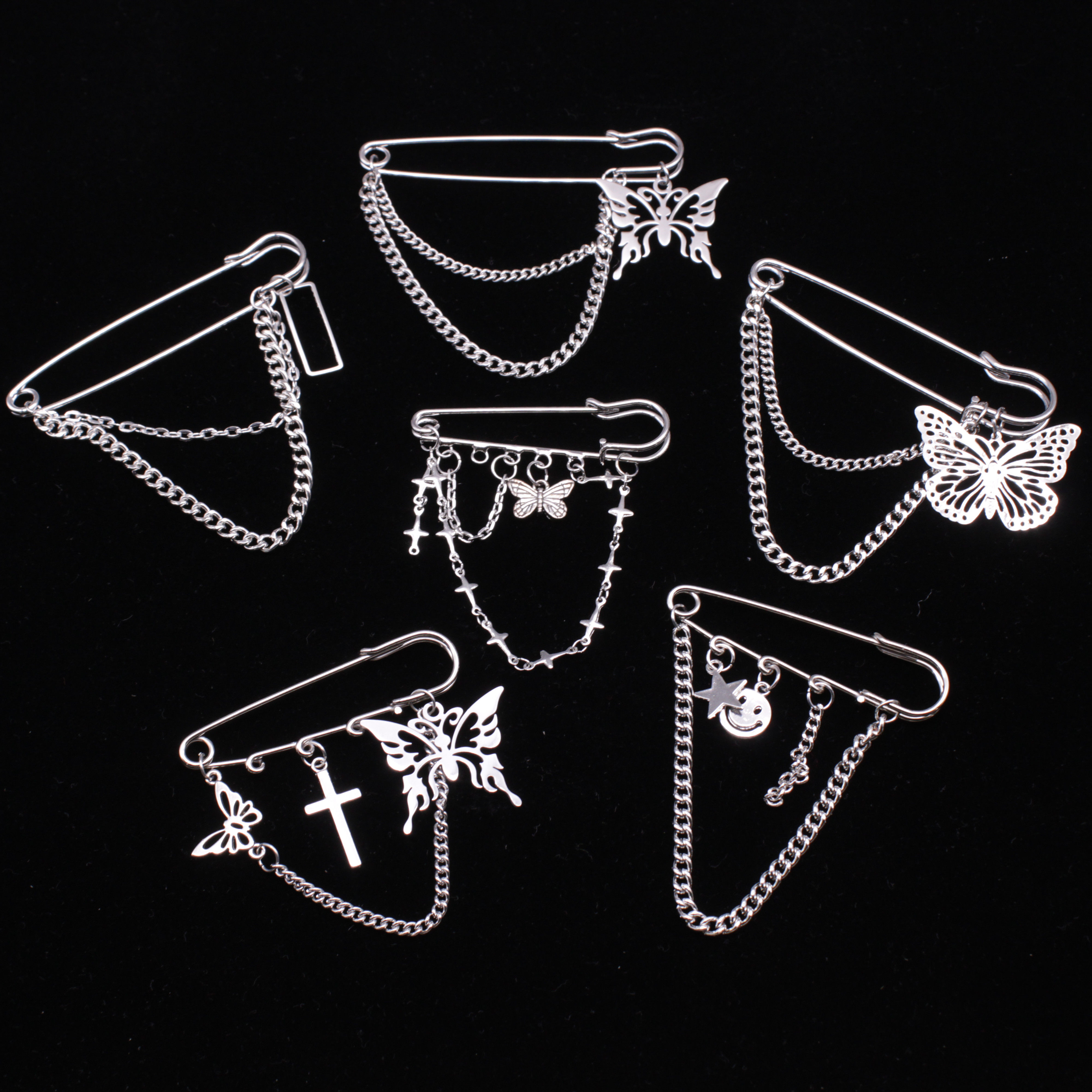 胸针韩版别针嘻哈百搭复古INS潮牌超酷胸针大衣西装外套装蝴蝶