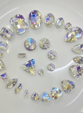 新月光色高档异形钻尖底水晶玻璃大锆石手机壳美容水钻DIY材料包