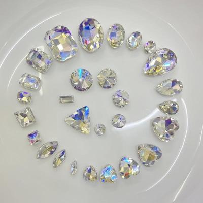 新月光色高档异形钻尖底水晶玻璃大锆石手机壳美容水钻DIY材料包