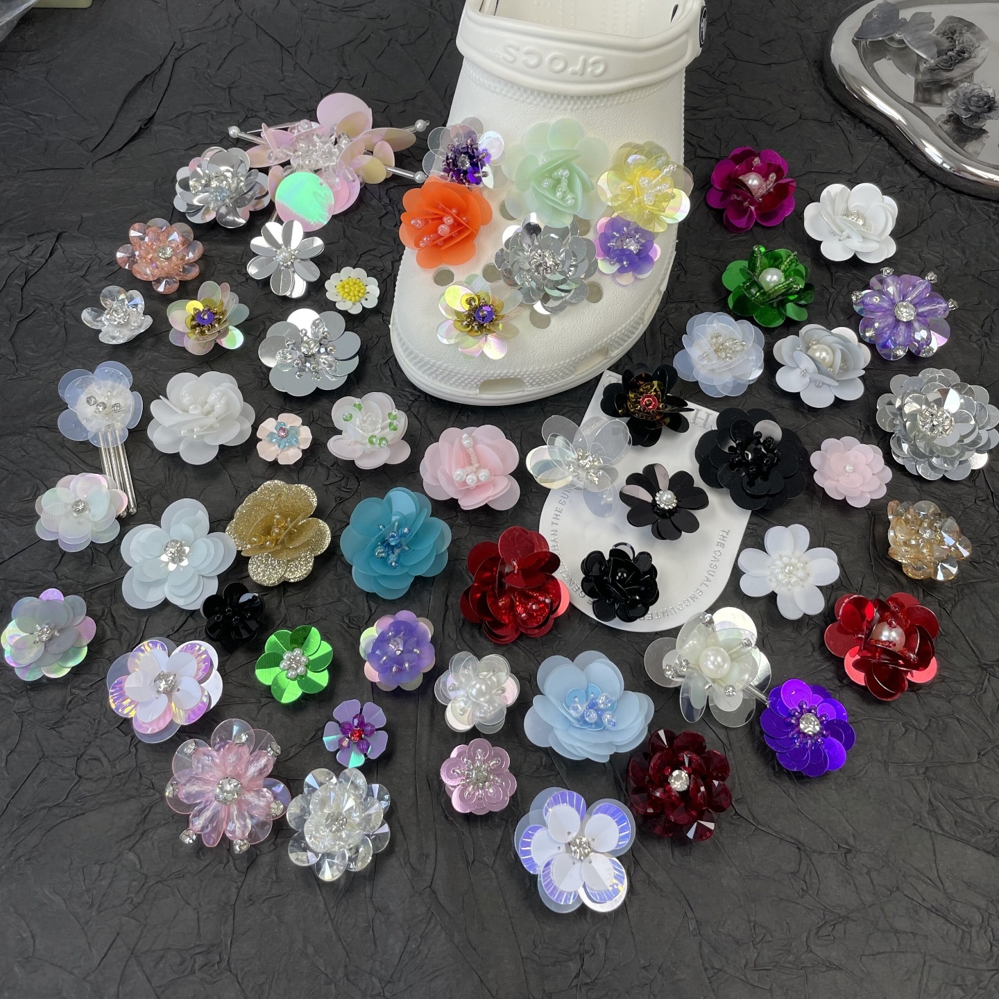 新款百搭洞洞鞋配饰水晶鞋扣