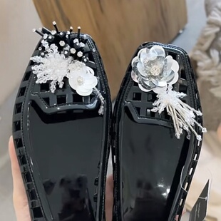 heavenlyjelly韩国镂空水晶透明洞洞鞋配饰水钻串珠亮片爆炸鞋扣