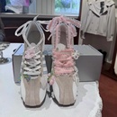 扣ins百搭鞋 韩国芭蕾舞鞋 花蝴蝶结挂件串珠鞋 鞋 带扣 配饰德训波鞋