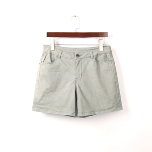 薄款 女 2024夏季 灰色三四分休闲裤 外贸原单200斤大码 宽松牛仔短裤