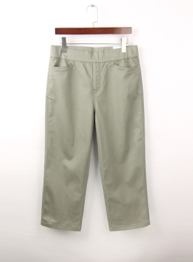 春夏78分糖果色休闲裤女 外单200斤大码高腰弹力显瘦宽松直筒中裤