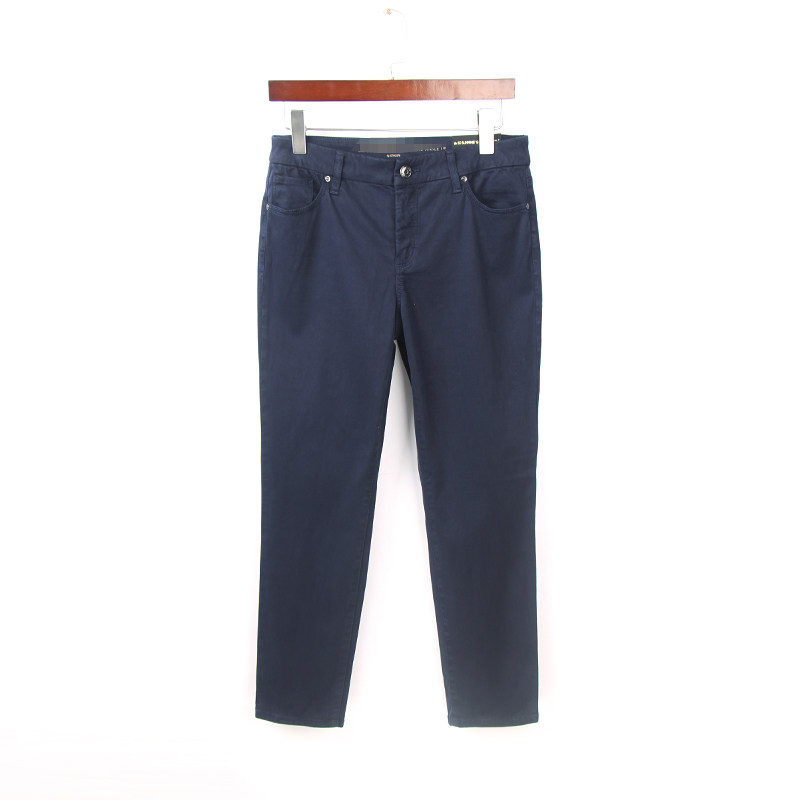 彩色糖果色牛仔裤女春季新款外贸原单200斤大码高腰弹力显瘦9分裤