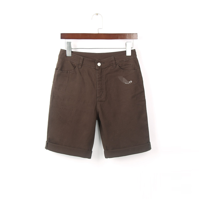 咖色五分休闲裤女休闲裤