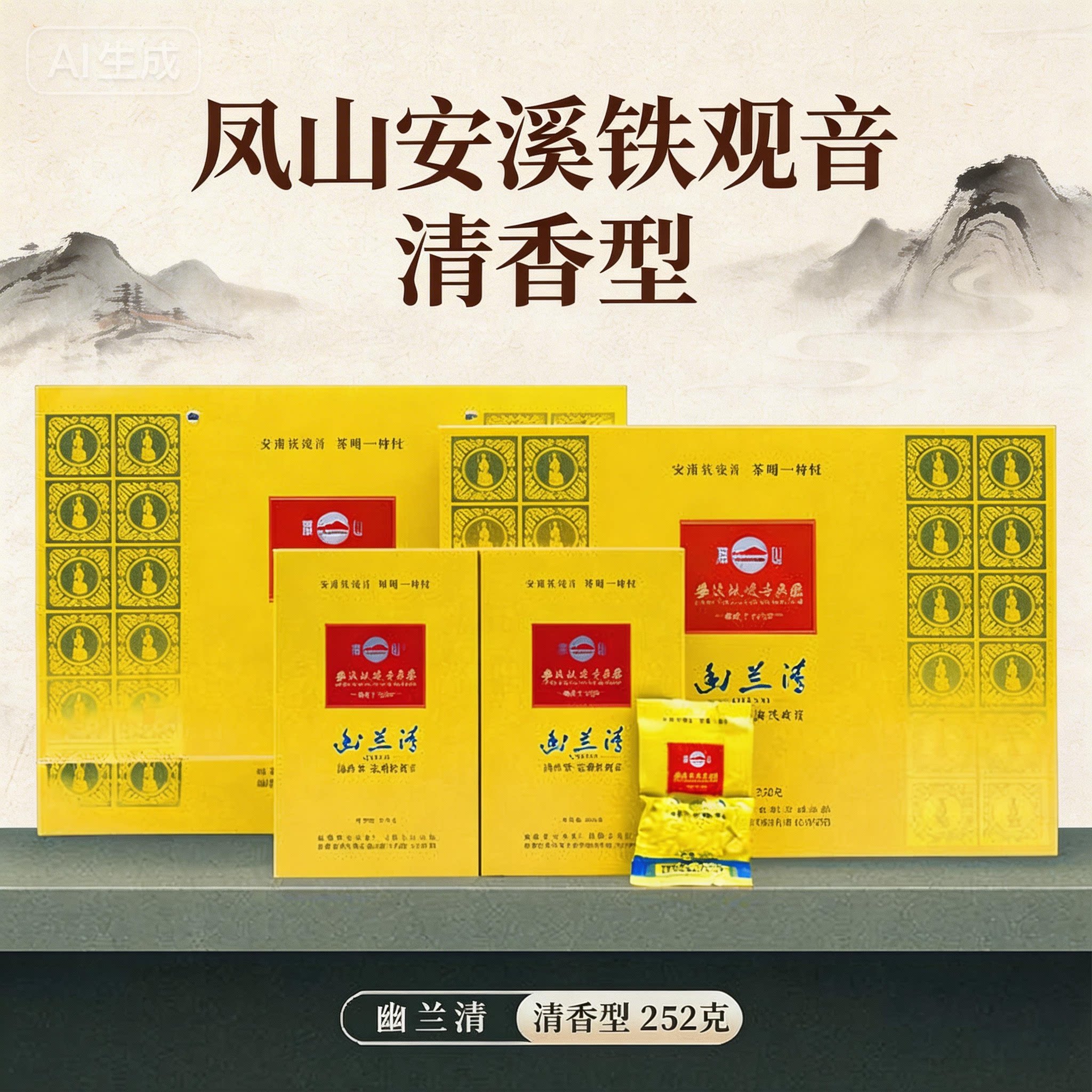 凤山安溪铁观音一级礼盒装乌龙茶清香幽兰清兰花香送礼252g清香型