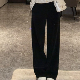 宽松直筒显瘦灯芯绒裤 樊樊早安「日常裤 王」570G加厚银狐绒休闲裤