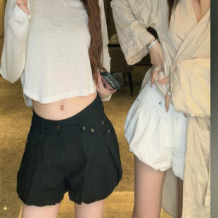 樊樊早安「软工装」显身材天菜 纯棉中低腰蓬蓬花苞短裤基础万搭