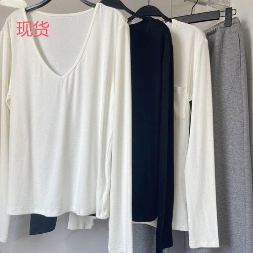 早安亲肤仿羊绒修身长袖T恤