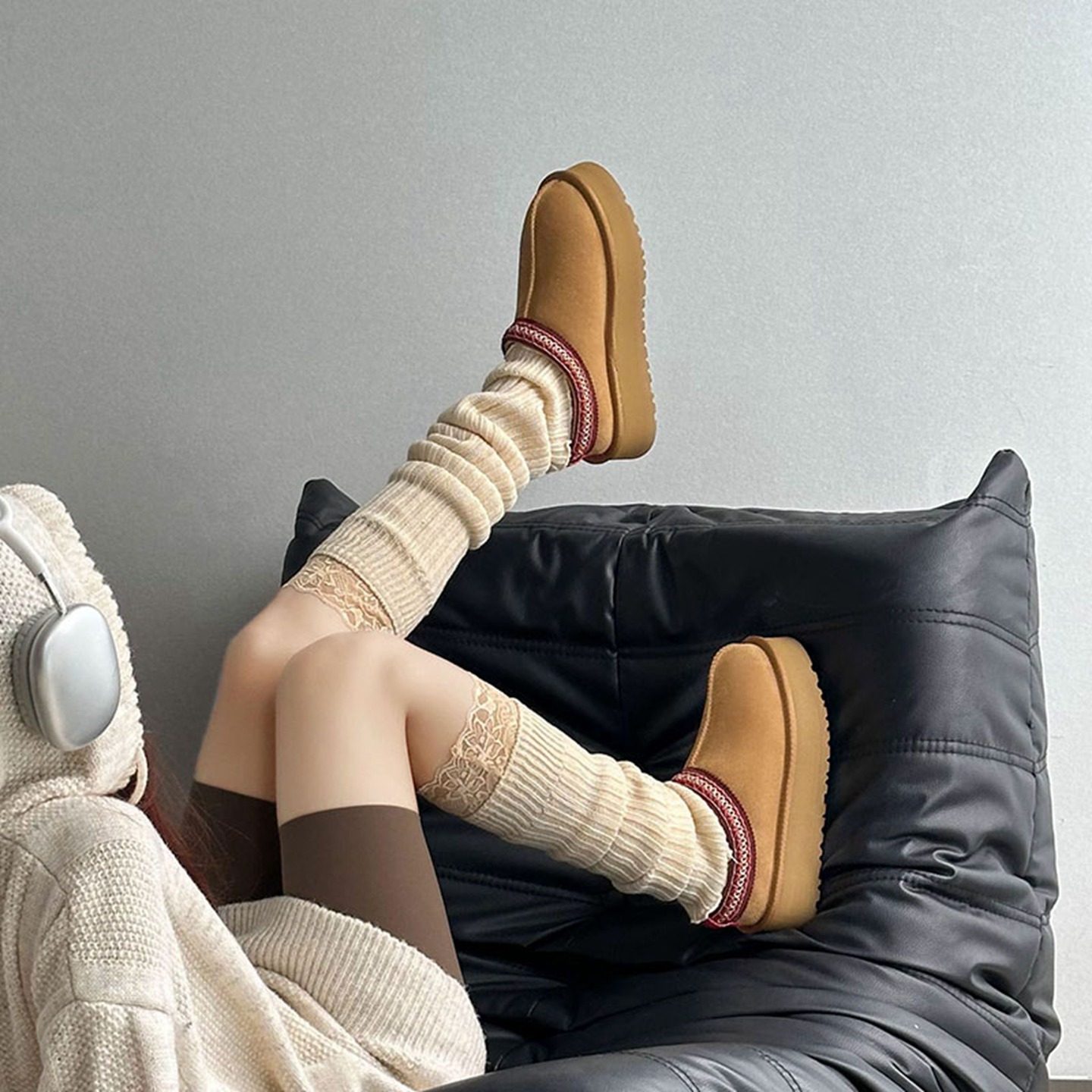 蚂蚁之恋秋冬新款保暖时尚舒适厚底外穿居家女款半棉拖,女鞋,棉鞋,淘宝优惠券,粉丝福利购,淘宝优惠卷