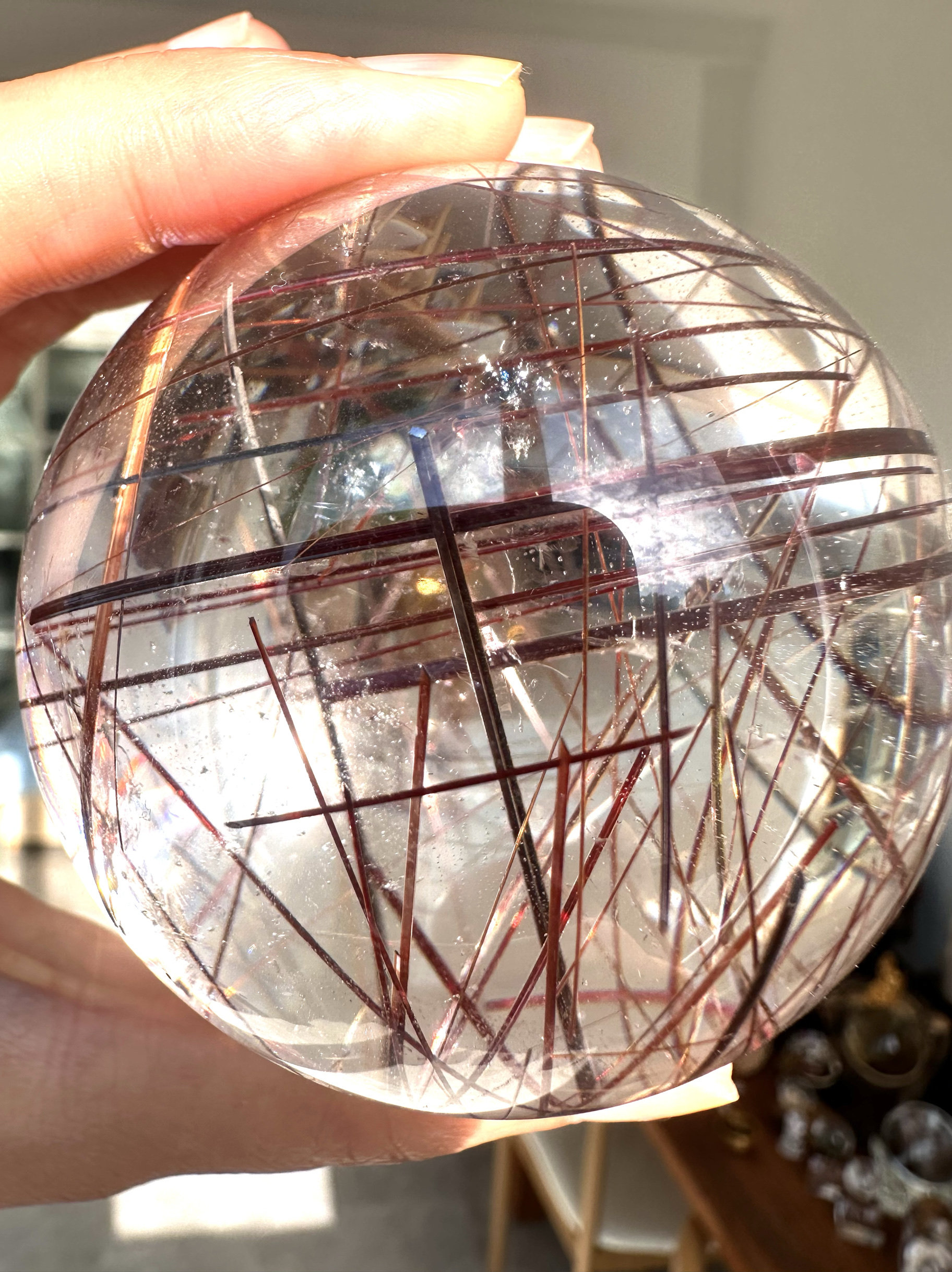 红发晶水晶球金红石球