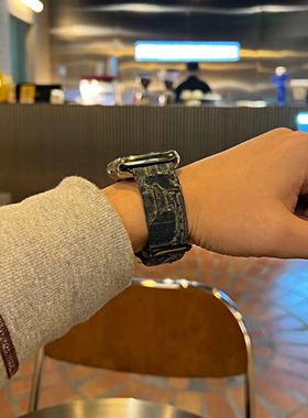 【FINITEMADE】适用苹果iwatch1234567蓝染BORO古布手表带41445mm