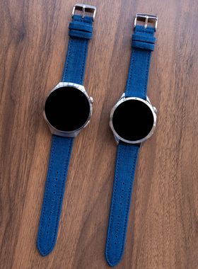 EPUL蓝染古布适用华为GT6543复古WATCH45小众gt2智能手表表带