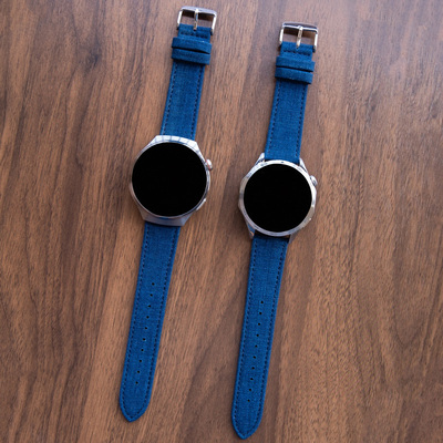 蓝染古布复古小众智能手表表带