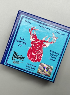 鹿头鹿仔皮头22158 ELK MASTER美国11MM毫米斯诺克中黑八台球杆皮