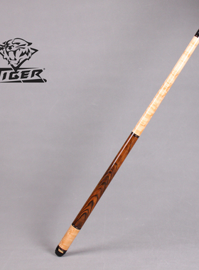 台球杆12mm美国TIGER炽虎牌C2-1光把实木中黑八球桌球美式九球杆