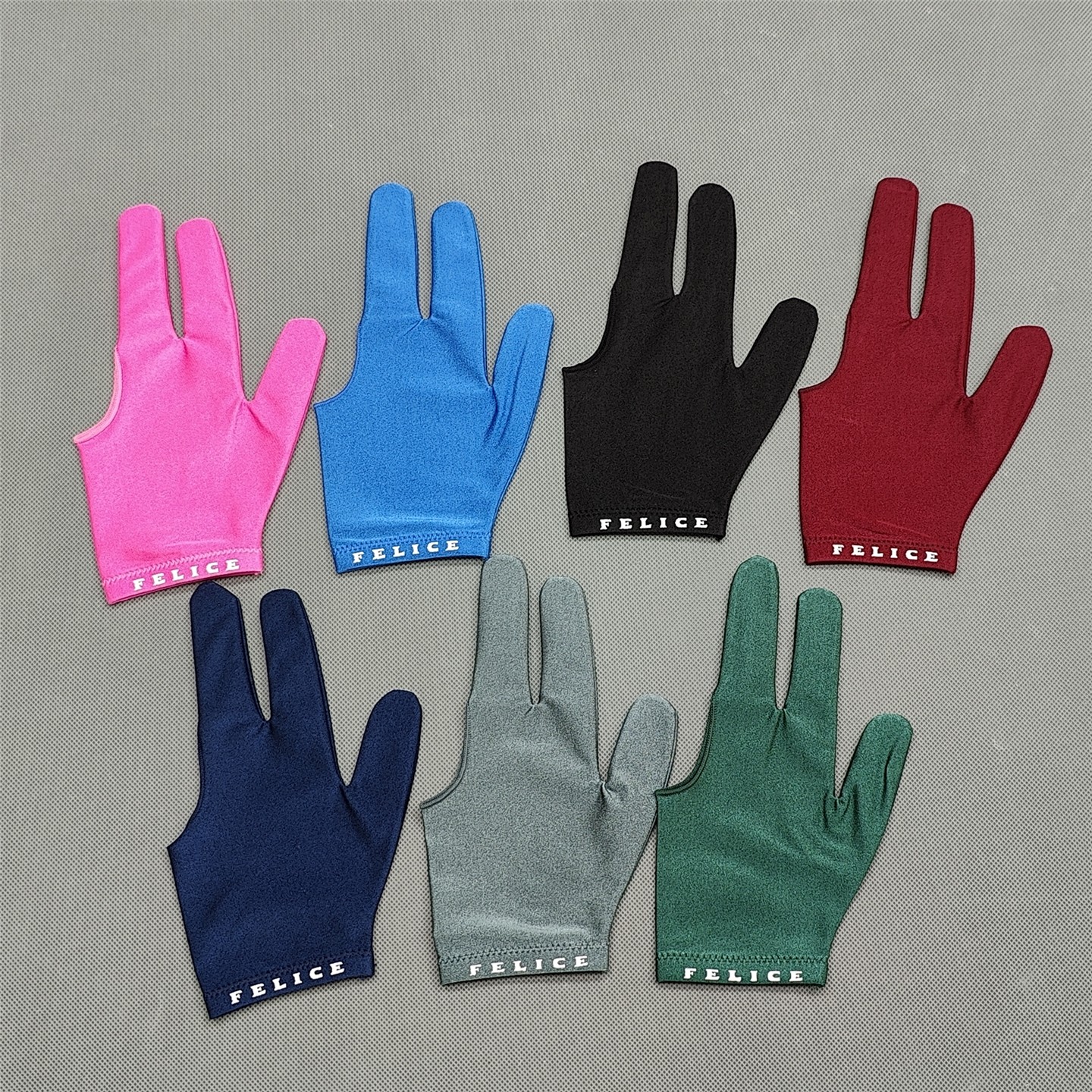 台球手套FELICE不露指左右手通用中码M专业高档包指手套三指手套