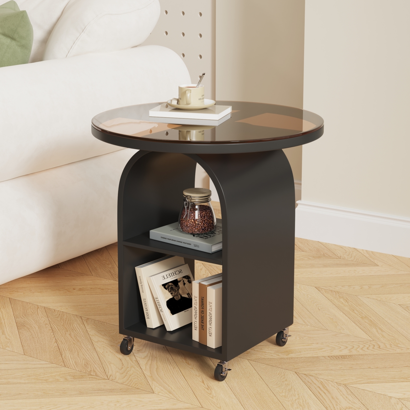 贝匠简约带轮多功能角几现代边几