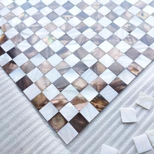 星罗棋盘天然贝壳马赛克混拼墙贴背景墙自粘瓷砖欧式客厅厨卫房