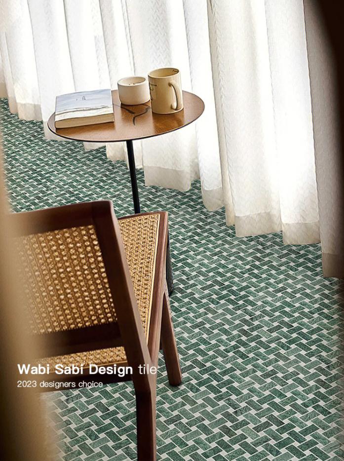 雨典大花绿石材马赛克厂家直销