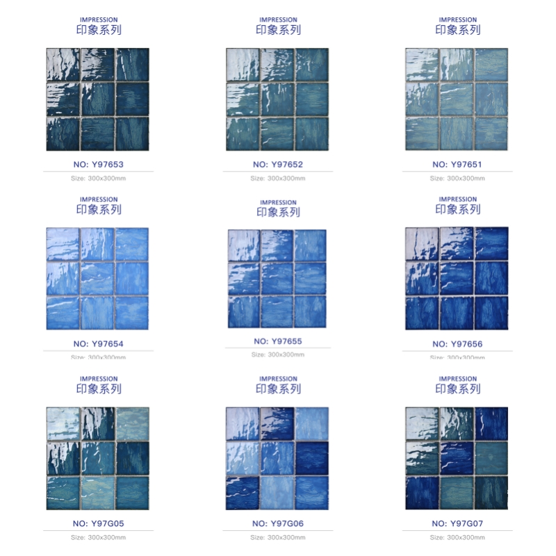 九宫格波浪纹陶瓷马赛克