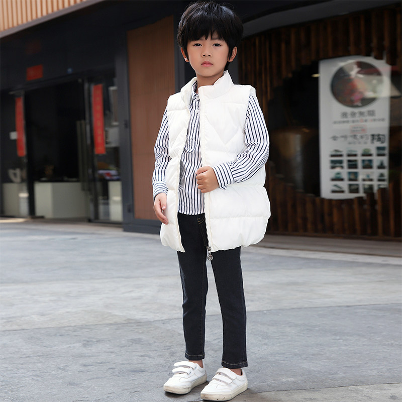 反季儿童羽绒棉马甲男女小童坎肩婴幼儿棉背心宝宝外套小孩棉内胆