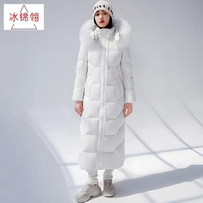 正品超长款加厚白鸭绒羽绒服