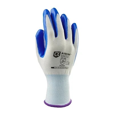 AIWIN 丁腈涂掌工作手套 10411掌浸 丁腈光面