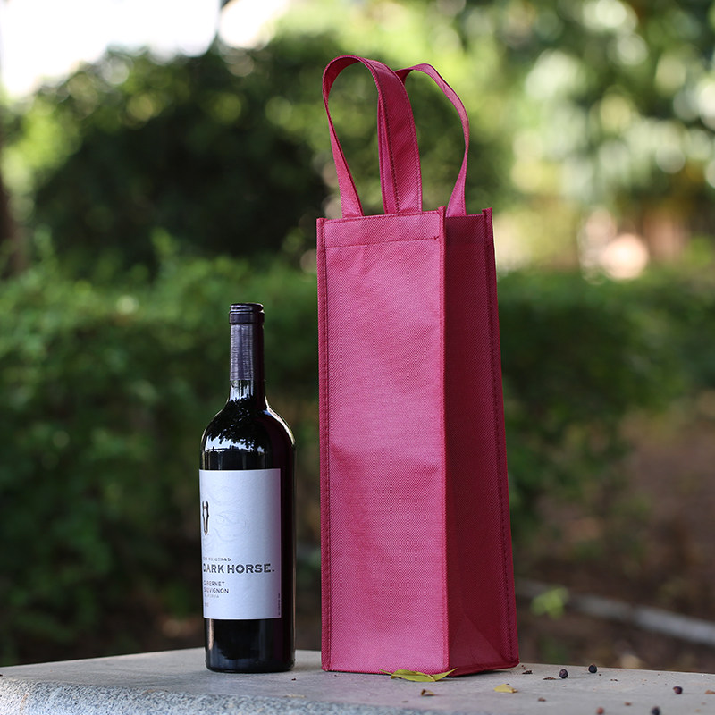 加厚红酒袋手提无纺布单双支葡萄酒商务送礼包装礼品袋子隔层防撞