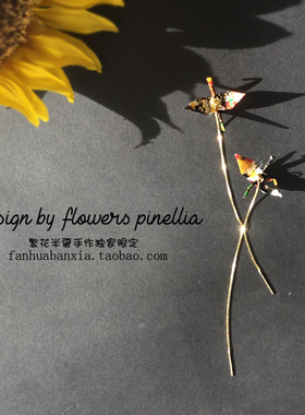 日系和风黑色千纸鹤耳环耳线925纯银防过敏耳夹礼物