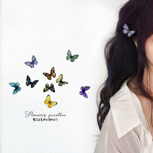 繁花半夏小号仿真蝴蝶边夹合集精致森系侧边夹刘海夹发卡头饰女