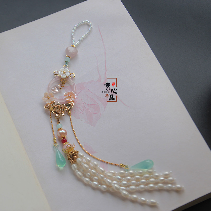 愫心品 原创手工胸挂压襟旗袍唐装挂坠流苏吊坠汉服古风配饰