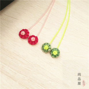 田园风向日葵花朵红绳耳线女防过敏绳子耳钉个性 彩色闺密耳环新款