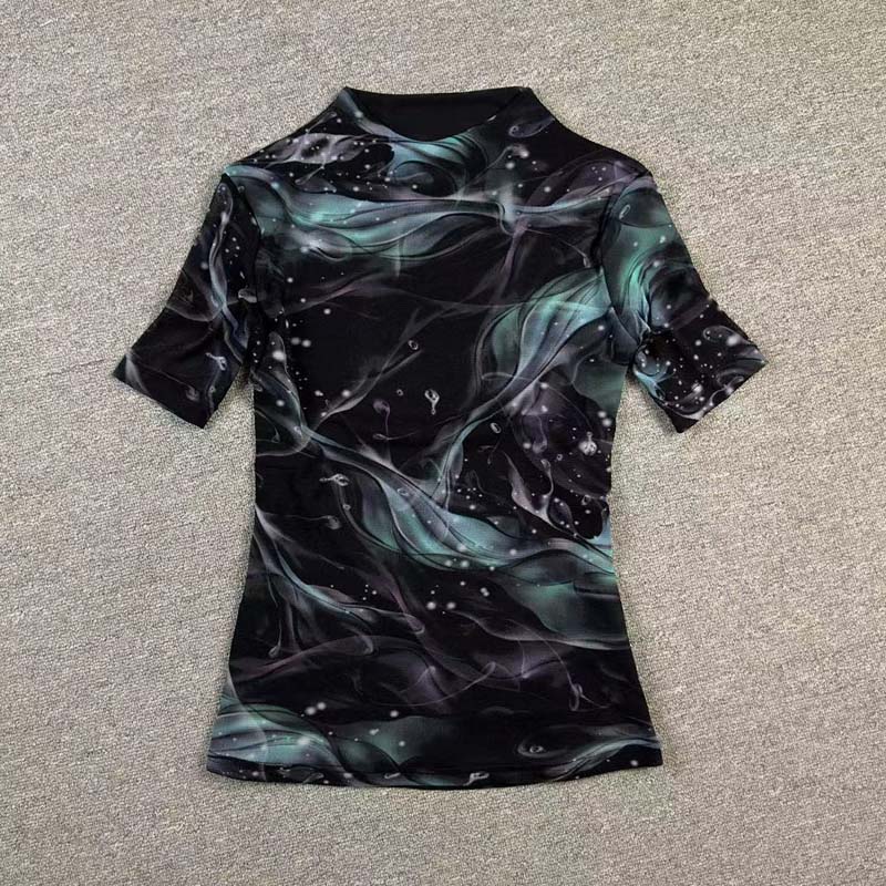 短袖欧美薄气质网纱女