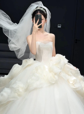 【真爱婚纱-云歌】大8钢 仙女 甜美公主裙 森系婚纱 梦幻大拖尾