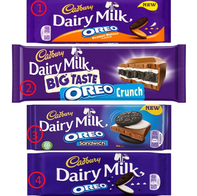 英国Cadbury Dairy Milk Oreo奥利奥Crunch/Sandwich牛奶巧克力|msdalam kategori makanan ringan/Nuts/Specialty, Chocolate, 混合巧克力 - dari Buy2taobao.com untuk memberikan perkhidmatan ejen Taobao profesional membeli