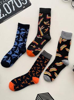 男士欧美街头篮球袜男生个性潮流防臭透气运动袜子滑板长袜中筒袜