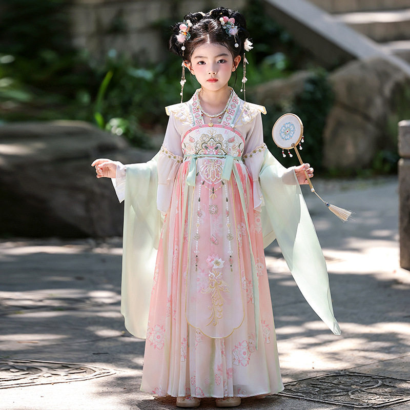 汉服女童2026新款早秋长袖古装裙子儿童中国风公主裙子小女孩唐装