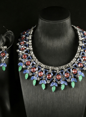 中古风复古宫廷风高级感复古镀真金项链毛衣链耳钉耳环